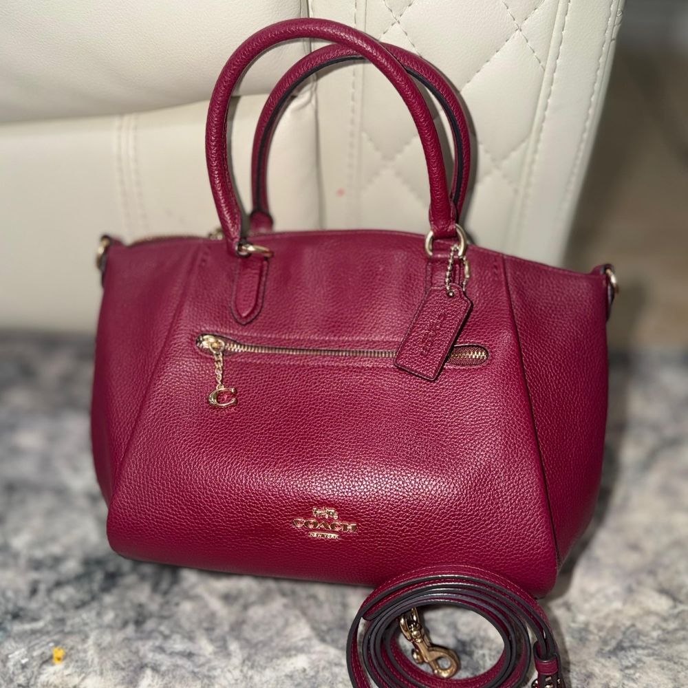 Coach Wine Leather Satchel